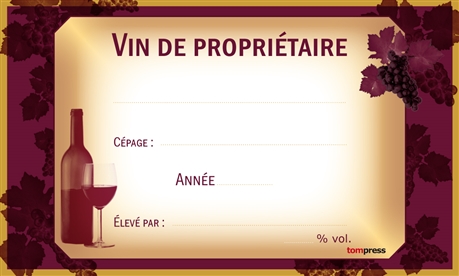 Etiquettes Pour Bouteilles De Vin Par 24 Tom Press