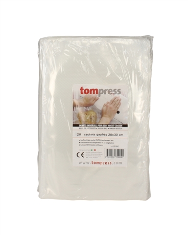 Sacs sous vide alimentaires gaufrés Tom Press 20x30 cm par 300 - Tom Press