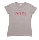 T-shirt femme L Grape Press Wine Tom Press gris chiné sérigraphie bordeaux
