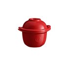 Mini-cocotte et coquetier pour la cuisson de l´oeuf et le service avec accompagnement en céramique rouge Grand Cru Emile Henry