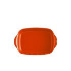 Plat à four rectangulaire 30 cm le bon plat en céramique émaillée orange Toscane Emile Henry