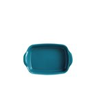 Plat à four rectangulaire individuel 22 cm le bon plat en céramique émaillée bleu Calanque Emile Henry