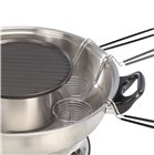 Appareil à fondue au bouillon chinoise ou asiatique électrique inox avec gril antiadhésif amovible