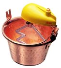 Chaudron en cuivre 3 litres avec mélangeur motorisé pour confiture et polenta