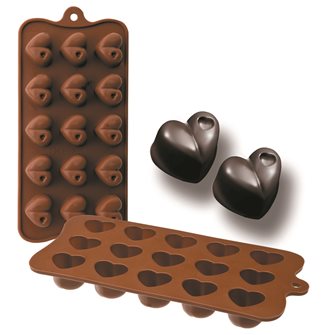 Moule en silicone pour 15 cœurs en chocolat
